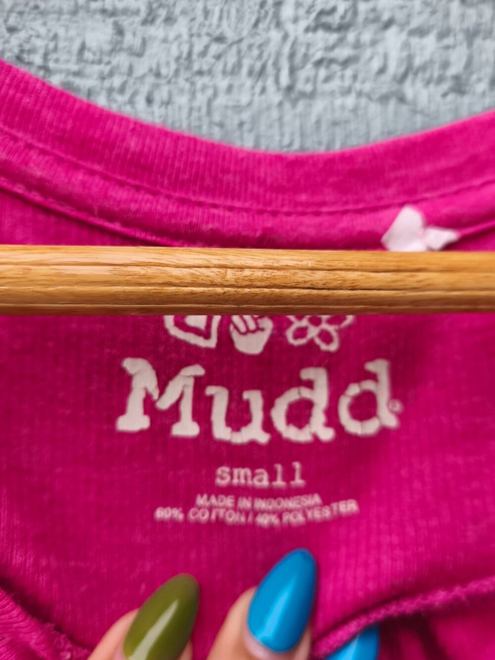 y2k Mudd Ribbed Short Sleeve Slim Fit Henley Tee sz S Pink Preppy Dainty Indie - Picture 4 of 8